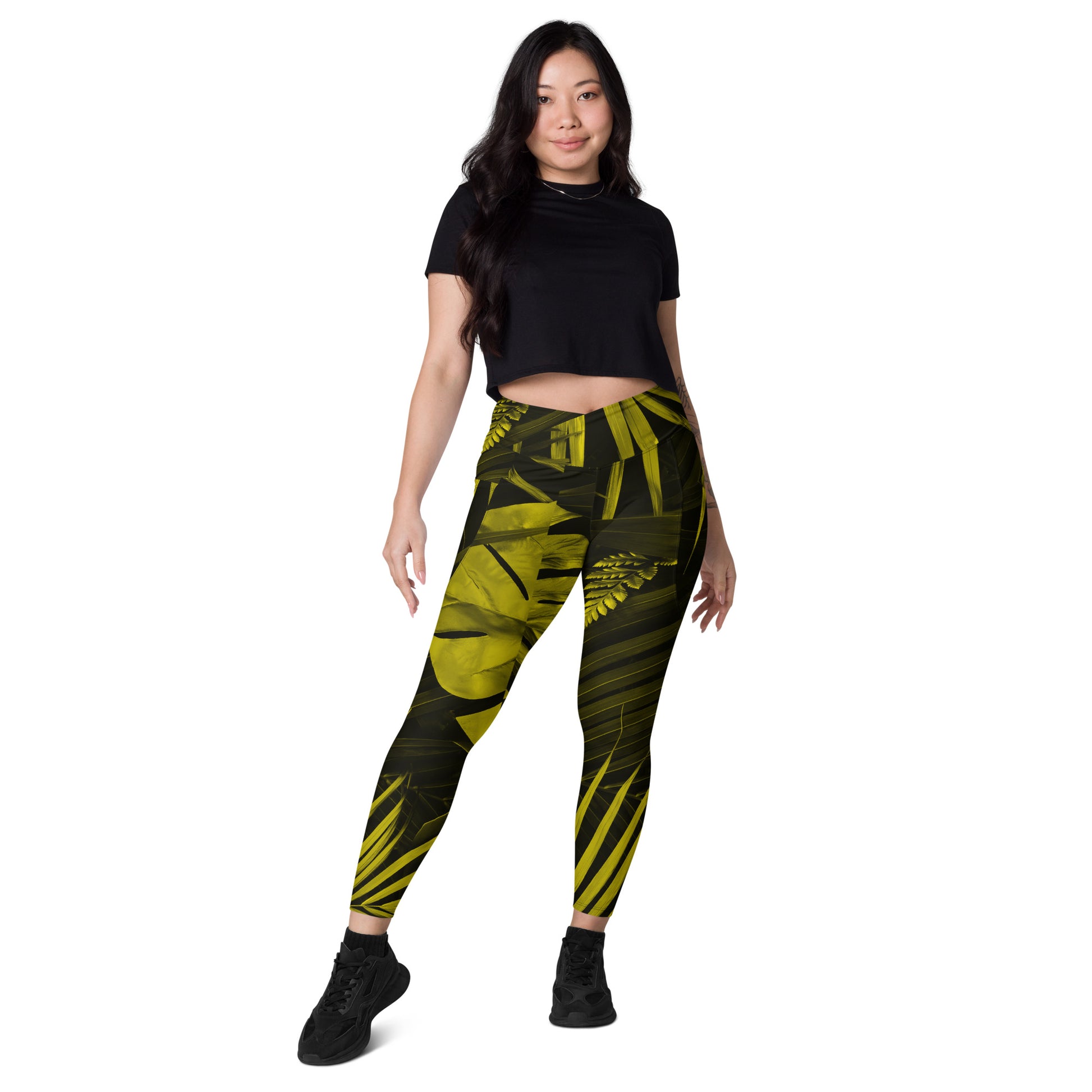 Yellowaze Women's Recycled Crossover Leggings With Pockets - FLAKOUT