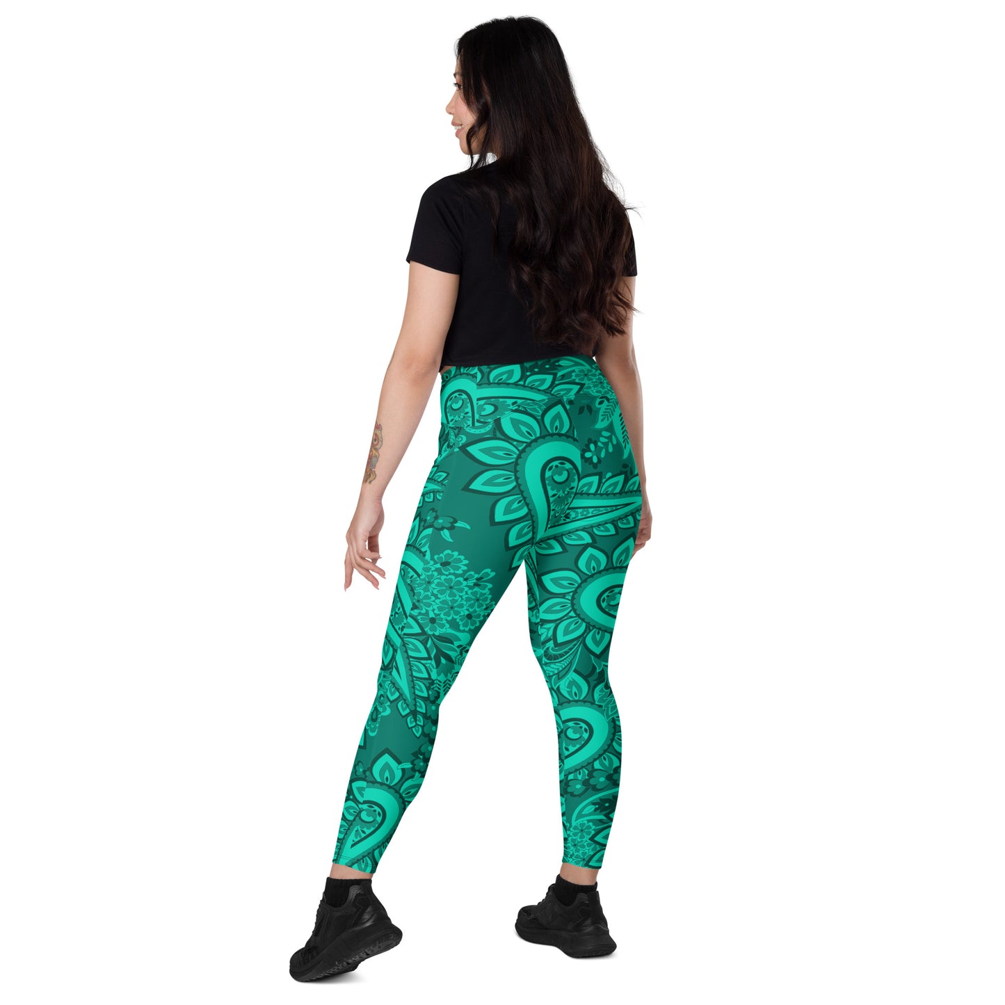 Infinite Quasar Women's Recycled Crossover Leggings With Pockets - FLAKOUT