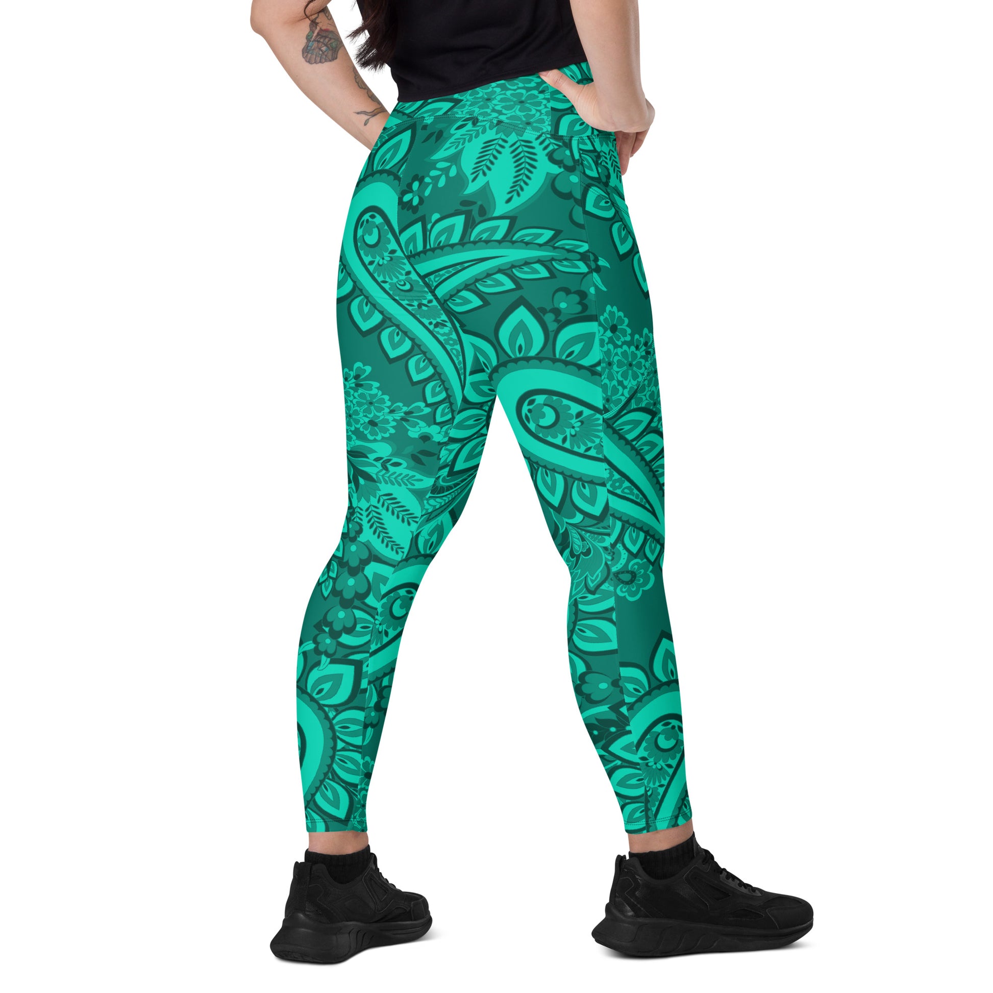 Infinite Quasar Women's Recycled Crossover Leggings With Pockets - FLAKOUT