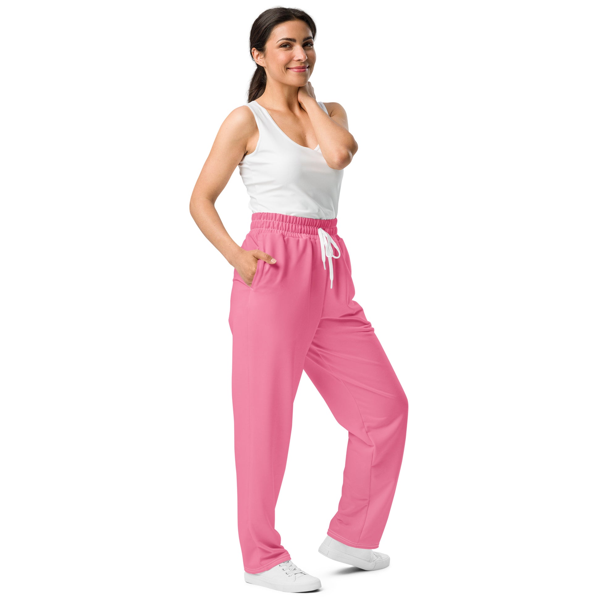 Women's Wide-leg Recycled Joggers - Pink - FLAKOUT