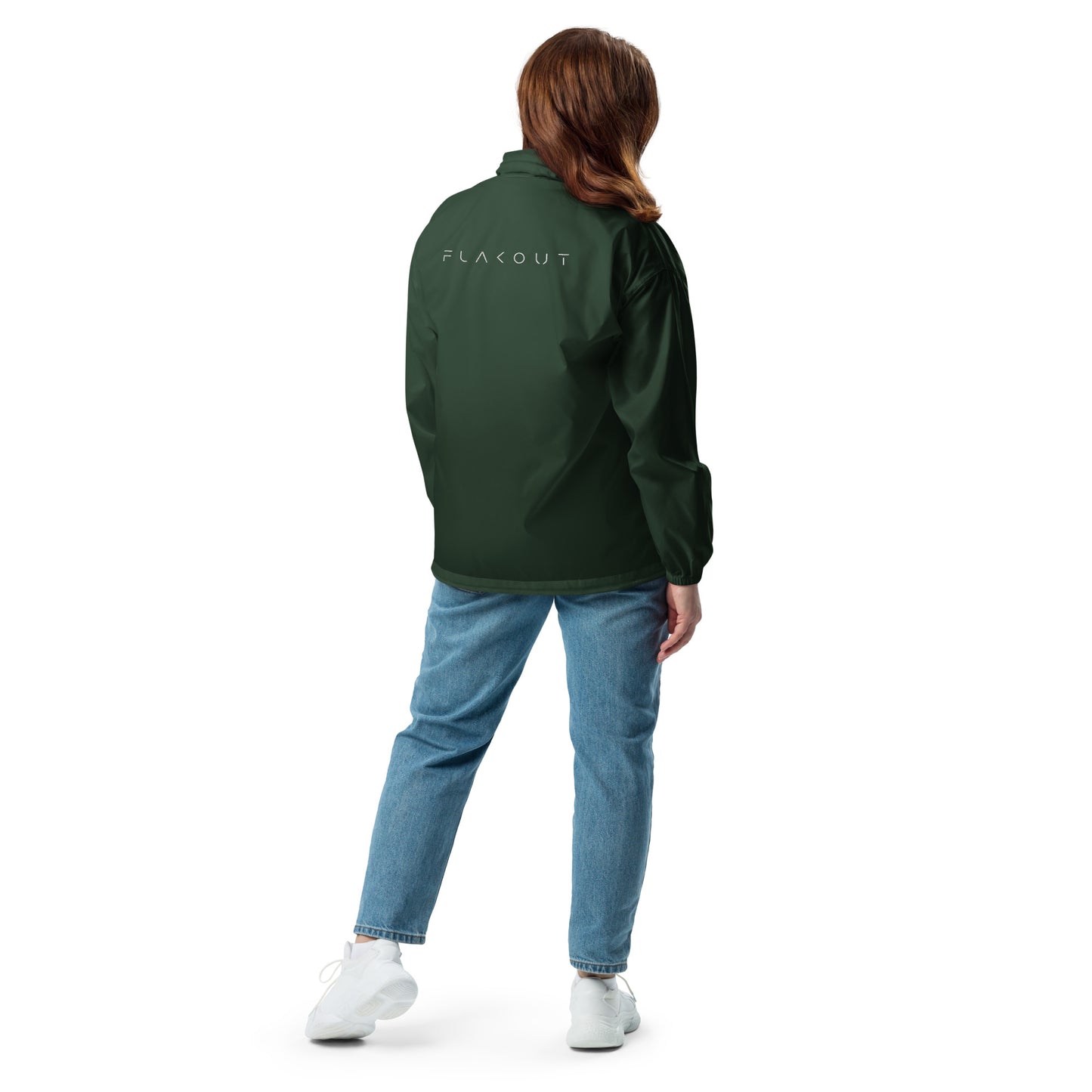 FLAKOUT Logo Embroidered Unisex Packable Windbreaker - FLAKOUT