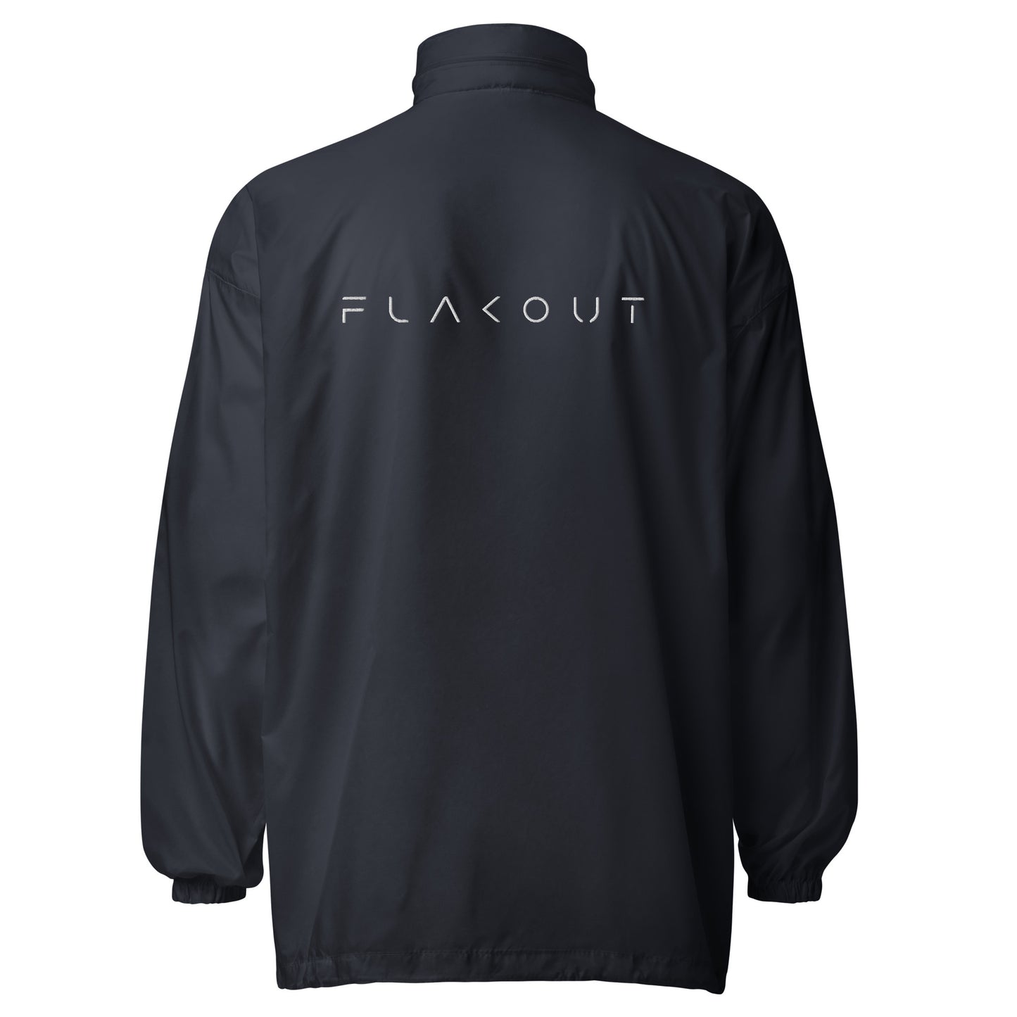 FLAKOUT Logo Embroidered Unisex Packable Windbreaker - FLAKOUT