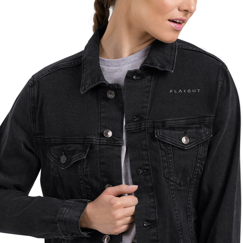 Unisex Denim Jacket Embroidered Logo - FLAKOUT