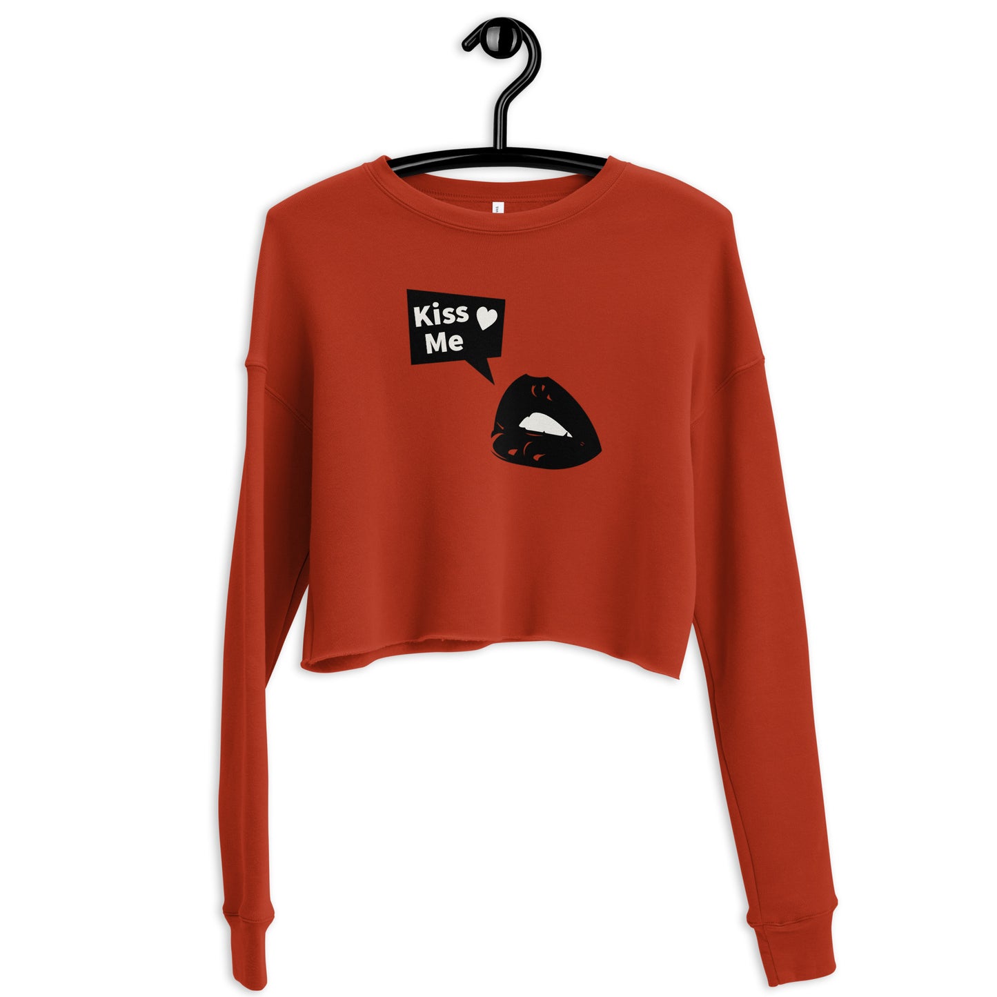 Sweet Talker Kiss Me Women's Crop Sweatshirt - Brick - FLAKOUT