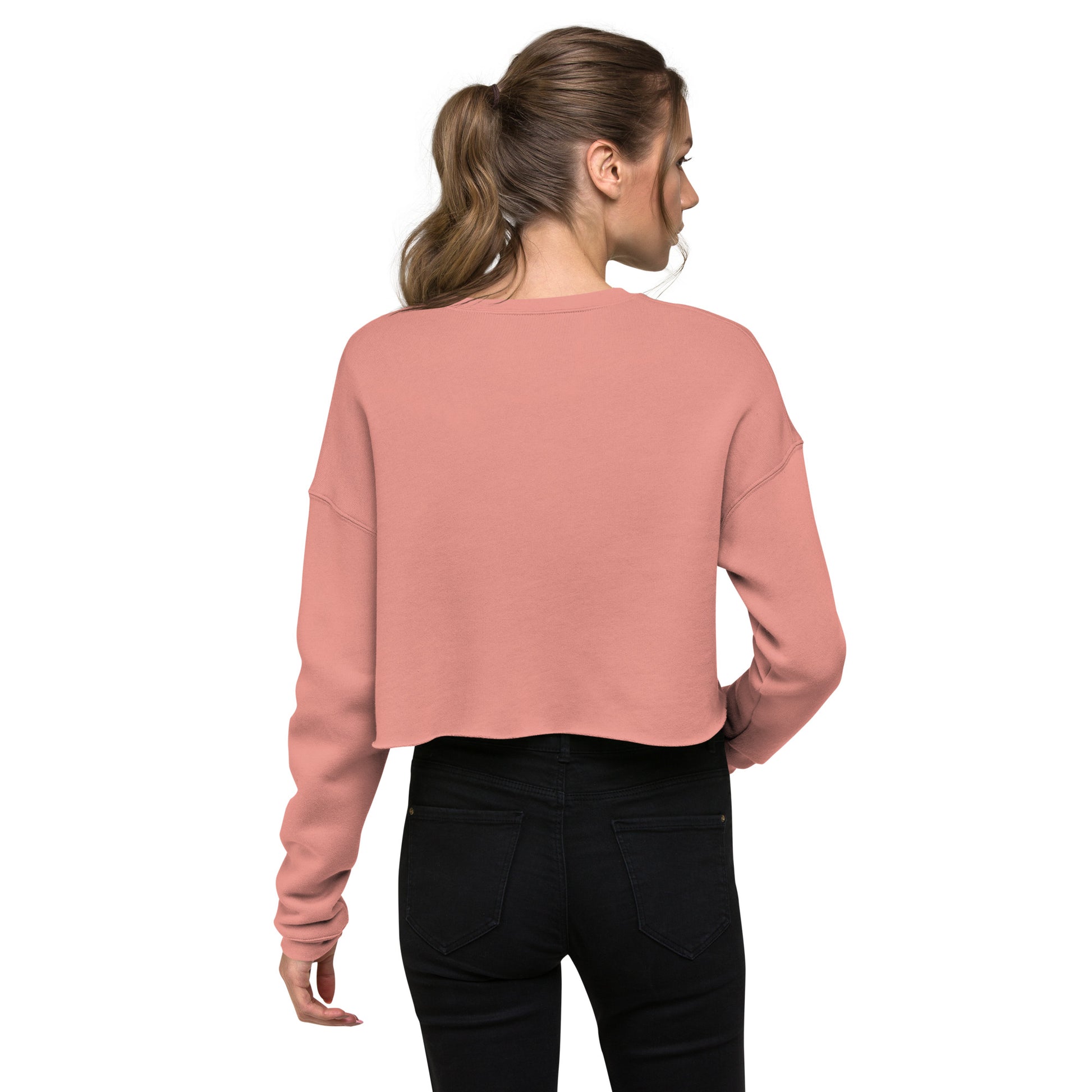 Vivid Existence Live Your Life Women's Crop Sweatshirt - Mauve - FLAKOUT