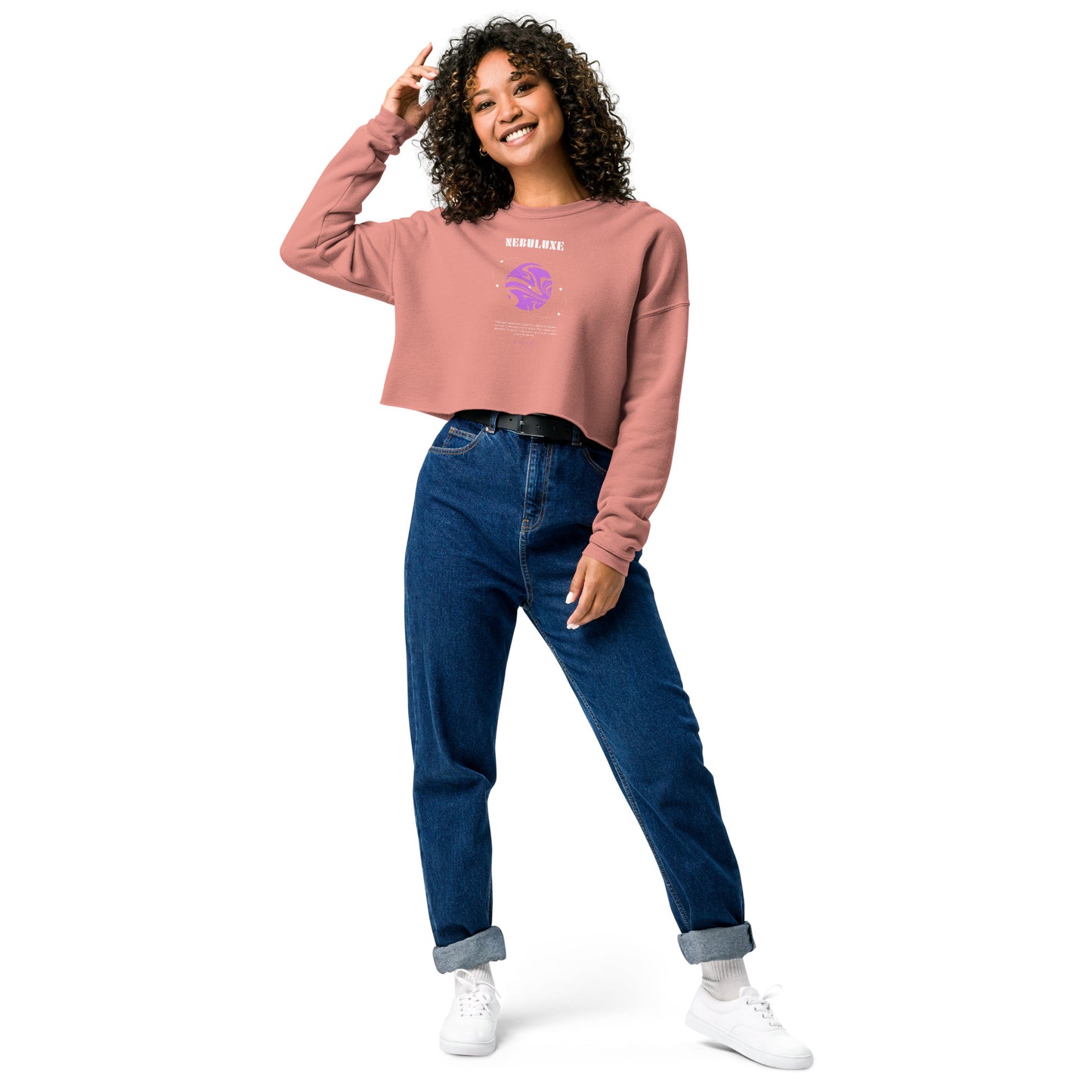 Nebuluxe Brilliance Women's Crop Sweatshirt - Mauve - FLAKOUT