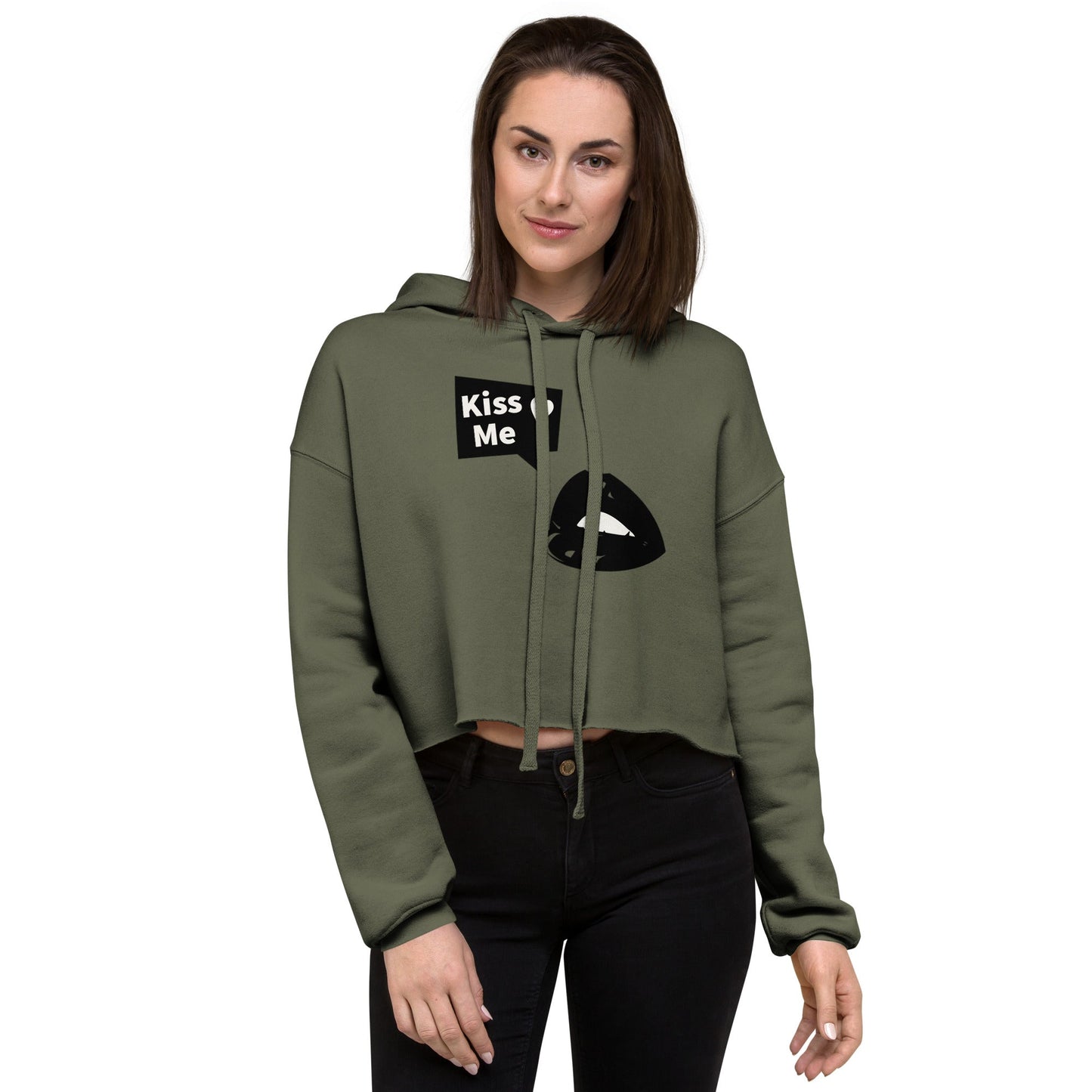 Sweet Talker Kiss Me Women's Crop Hoodie - FLAKOUT